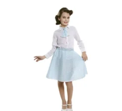 Pin-up blu per bambine: gonna e cravatta