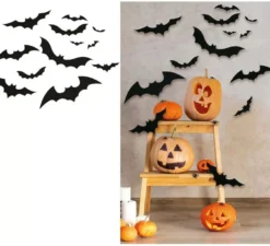 12 Pipistrelli Sagome Nere da 10 a 30 cm