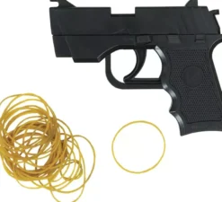 Pistola giocattolo in plastica da 17 cm con elastico
