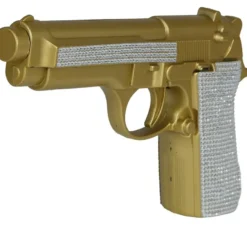 Pistola glitterata dorata da 25 cm