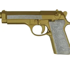 Pistola glitterata dorata da 25 cm