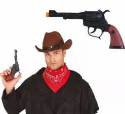 Pistola nera da cowboy corta da 20 cm