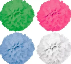 2 pompon di carta di 42 cm di diametro in vari colori