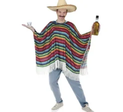 Poncho messicano multicolore per adulti