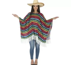 Poncho messicano multicolore per adulti