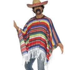 Poncho messicano multicolore per adulto