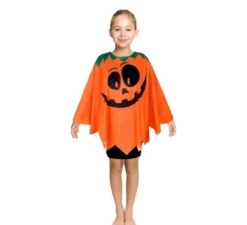 Poncho o costume da zucca arancione felice per bambini 65 cm