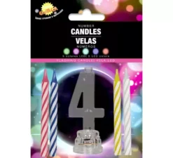 Portacandela led n° 4 con 4 candele, 13 cm