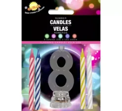 Portacandela led n°8 con 4 candele, 13 cm