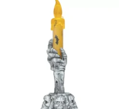 Portacandela Teschio con Candela Led da 15 cm