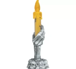 Portacandela Teschio con Candela Led da 15 cm