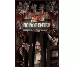 """Porta con Tenda Zombies "" "" Pericolo """" 145x240 cm"""
