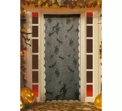 Porta Merletto Zucche e Pipistrelli nero 194x100 cm
