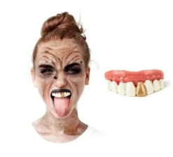 Protesi bianca FX con dente d'oro