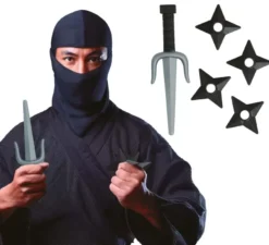 Pugnale Ninja in plastica giocattolo e pacchetto stella