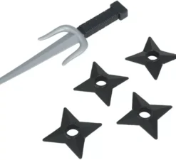 Pugnale Ninja in plastica giocattolo e pacchetto stella