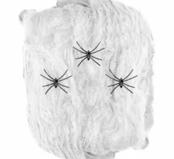 Ragnatela bianca da 50 g con 3 ragni