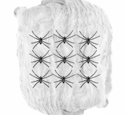 Ragnatela bianca da 200 g con 9 ragni