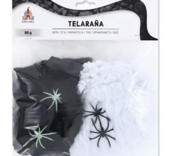 Ragnatela bianca e nera con 4 ragni da 80 gr.