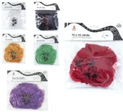 Ragnatela con ragni da 50 g in vari colori