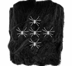 Ragnatela nera da 100 g con 5 ragni fluorescenti