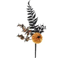 Ramo artificiale con zucca di peluche 25 cm