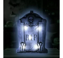 RIP Lapide teschio con luce 9,5x13 cm