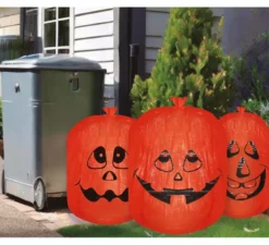 3 Sacchetti Decorativi Zucca 1x90x120 e 2x60x90 cm