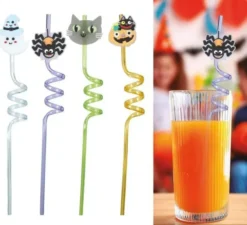 Sacchetto di 4 cannucce di Halloween, 27 cm