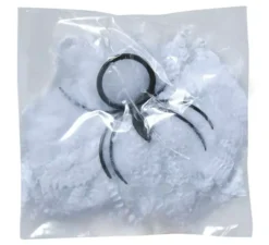 Sacchetto di 12 ragnatele con ragni di 12 gr per Halloween