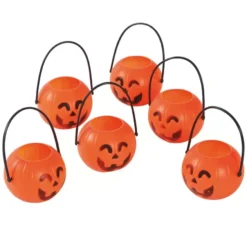 Sacchetto di 6 zucche di 7 cm per Halloween