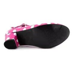 Scarpa Sevillana con tacco fucsia con Pois Bianchi in numeri dal 22 al 41