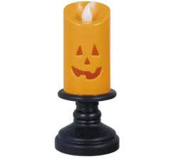 Scatola da 12 candele arancioni con luce da 12,5 cm