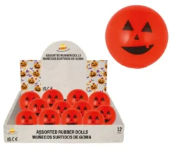Scatola da 12 palline rimbalzanti a forma di zucca con luce, 5,5 cm