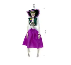 Scheletro di Catrina viola da 40 cm