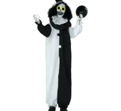 Scheletro di clown da 170 cm con suono, luce e movimento