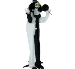 Scheletro di clown da 170 cm con suono, luce e movimento