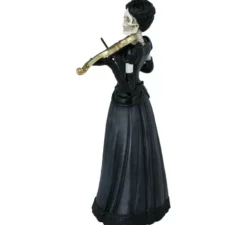 Scheletro di donna con violino in resina 26x15 cm