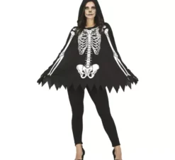 Scheletro in costume da poncho per donna