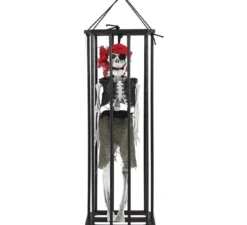 Scheletro pirata imprigionato 15x9,5x43 cm
