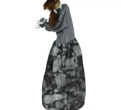 Scheletro spaventoso di donna con suono, luce e movimento 120 cm