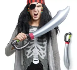Sciabola da pirata gonfiabile grigia da 75 cm