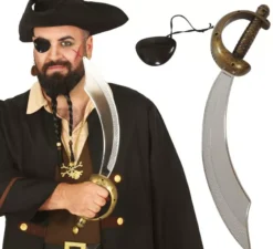 Sciabola pirata set 47 cm. Con patch
