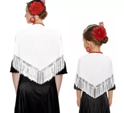 Scialle con frange in vari colori da 120x45