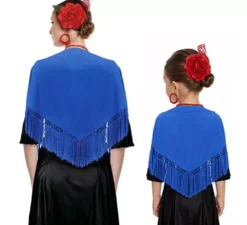 Scialle con frange in vari colori da 120x45