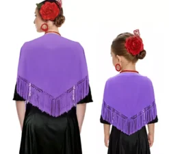 Scialle con frange in vari colori da 120x45