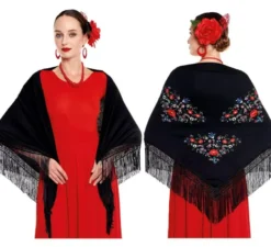 Scialle ricamato Sevillana o Chulapa da donna in vari colori
