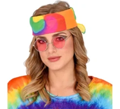 Sciarpa hippie tie-dye multicolore 55x55 cm