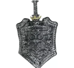 Scudo e spada medievale di 48 e 59 cm