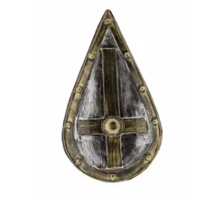 Scudo medievale in plastica effetto invecchiato 75x45 cm